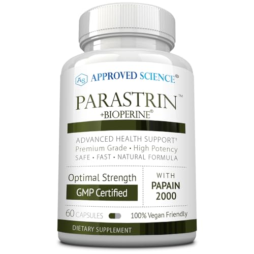 Frasco de Approved Science Parastrin 60 cápsulas suplemento herbal