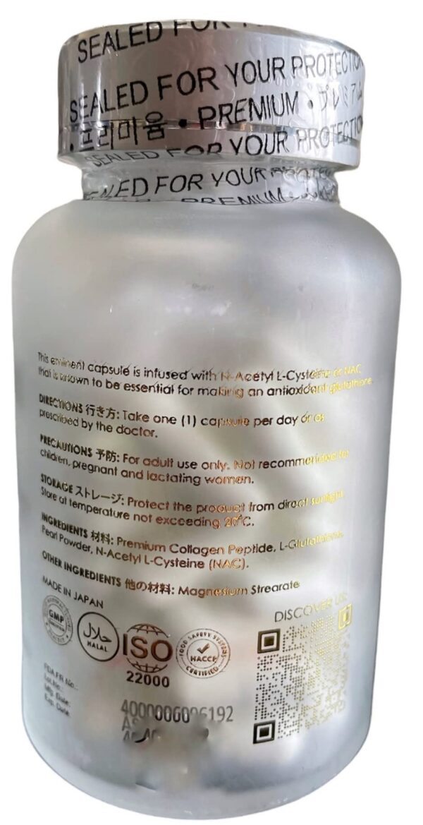 Frasco de vidrio opaco con cápsulas