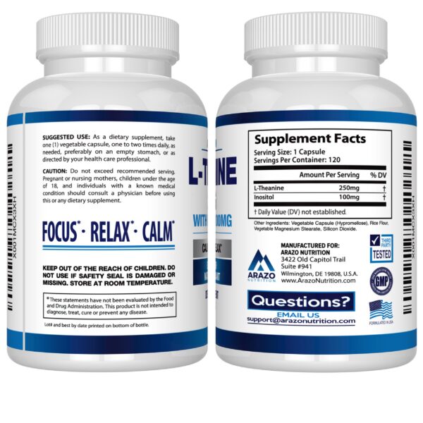 Cápsulas vegetales L-teanina 250 mg