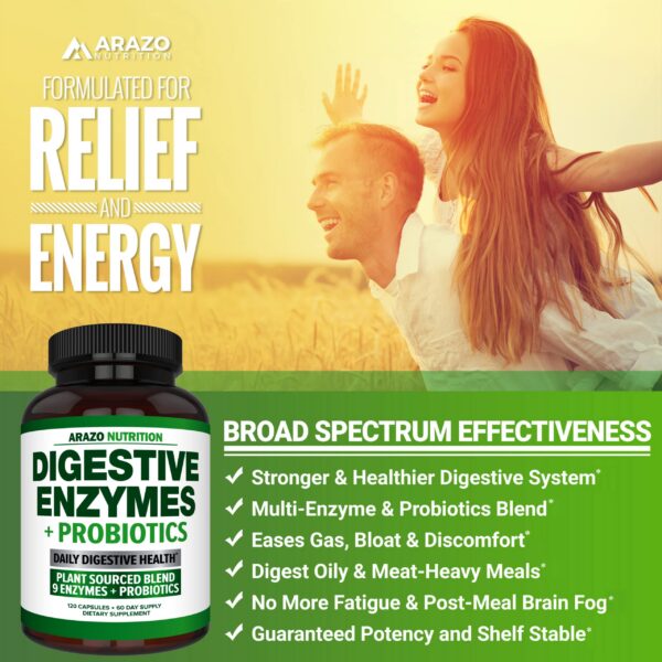 Etiqueta del producto Enzimas digestivas Arazo Nutrition