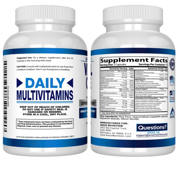 Version 1.0.0 Cápsulas veganas multivitamínico Arazo Nutrition