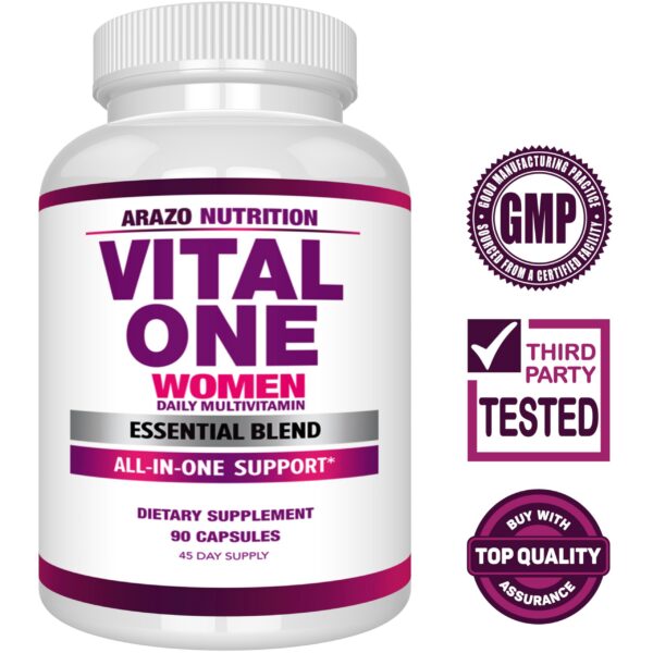 Etiqueta detallada del producto Vital One Multivitamínico para Mujeres
