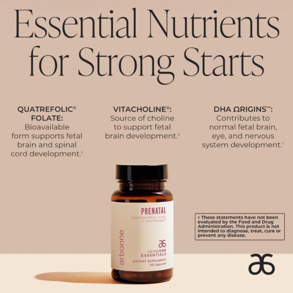 Detalle de folato 100% DV e hierro 18 mg