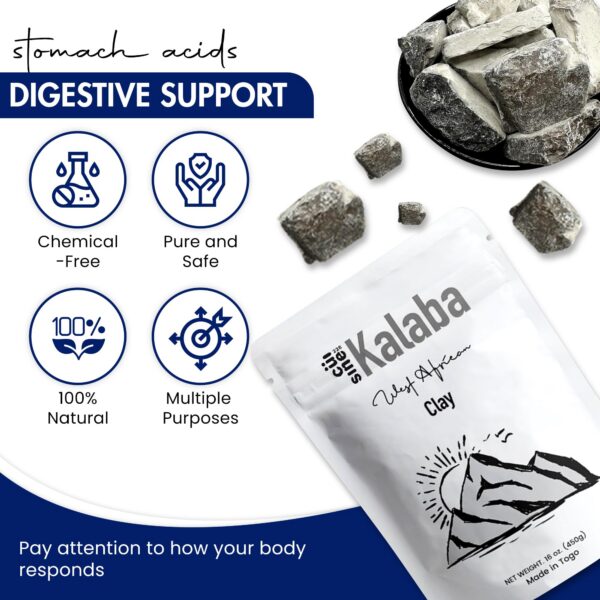 Arcilla Kalaba blanca natural para salud y piel