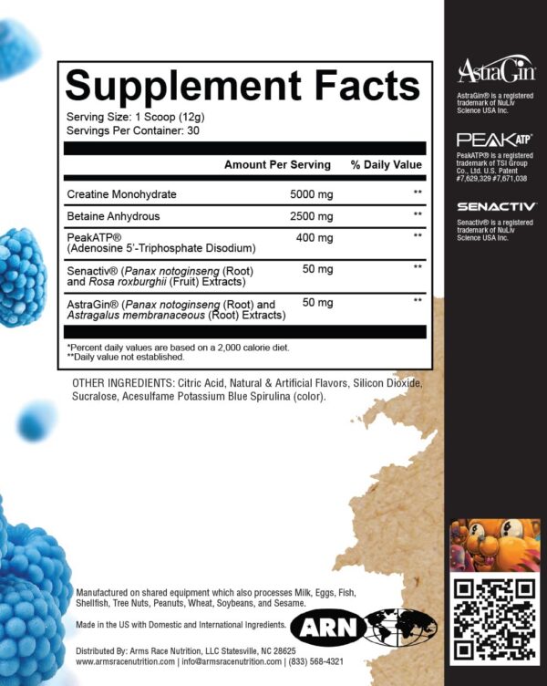 ARN Vigor creatina avanzada etiqueta lateral