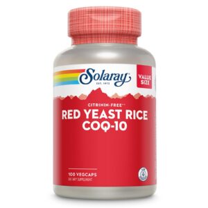 Frasco suplemento arroz de levadura roja con coq10 y niacina solaray