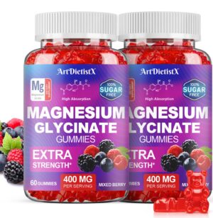 Frente de la caja ArtDietistX Magnesium Glycinate Gummies