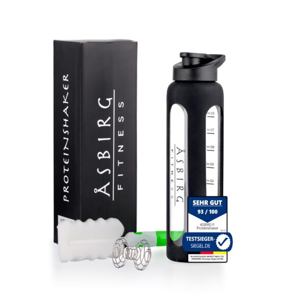 Asbirg shaker vidrio negro con bola espiral