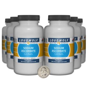 Ascorbato de sodio 99% puro 3 libras 6 botellas polvo fino