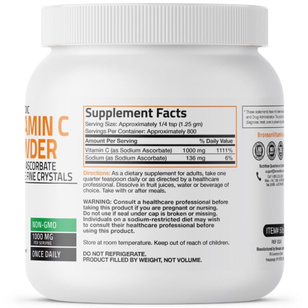 Ascorbato de sodio etiqueta frontal