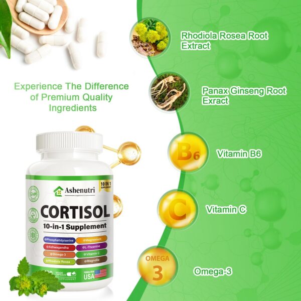 Etiqueta de Ashenutri Cortisol 10-in-1