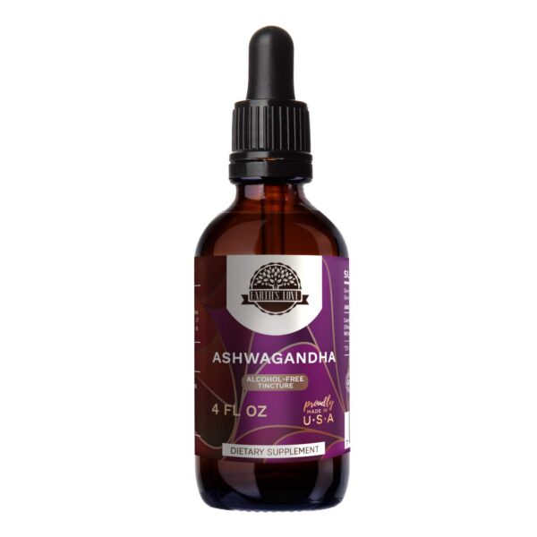 Extracto herbal de Ashwagandha sin alcohol Earth's Love 4 fl oz