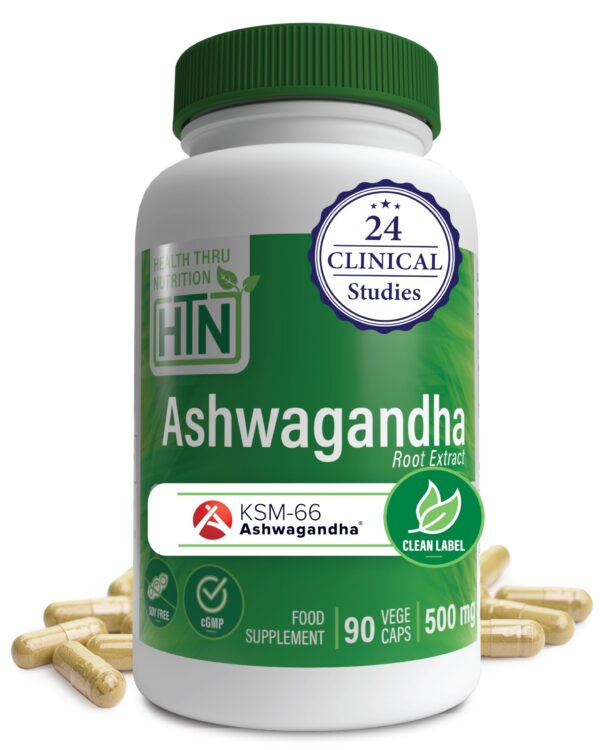 Ashwagandha Health Thru Nutrition 500mg KSM-66 botellas 90 cápsulas