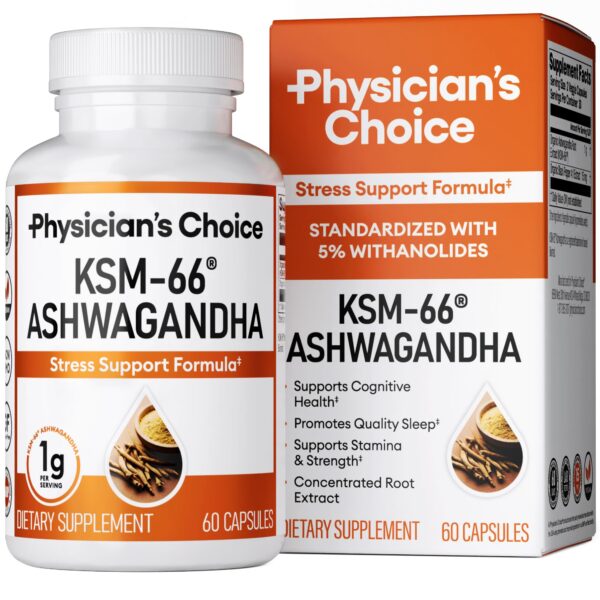 Ashwagandha KSM-66 extracto raíz 1000mg cápsulas veganas
