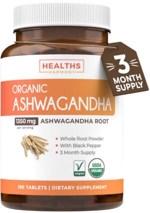 Ashwagandha orgánica 180 tabletas Healths Harmony