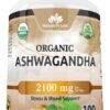 Ashwagandha orgánica cápsulas veganas polvo y extracto