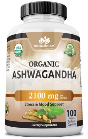 Ashwagandha orgánica cápsulas veganas polvo y extracto