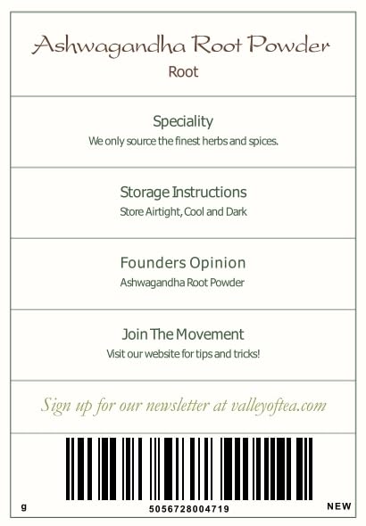 Detalle de polvo de raíz de Ashwagandha orgánica