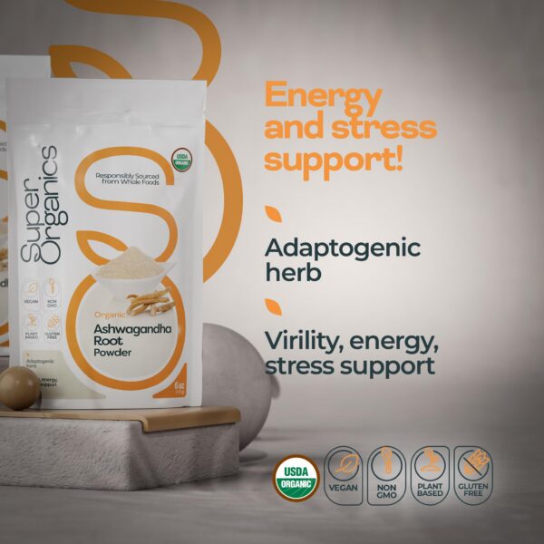 Polvo de raíz de ashwagandha orgánico listo para usar