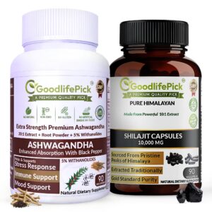 Etiqueta frontal de Ashwagandha Shilajit bundle
