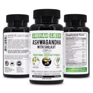 Ashwagandha siberiana 60 cápsulas con Shilajit y cúrcuma