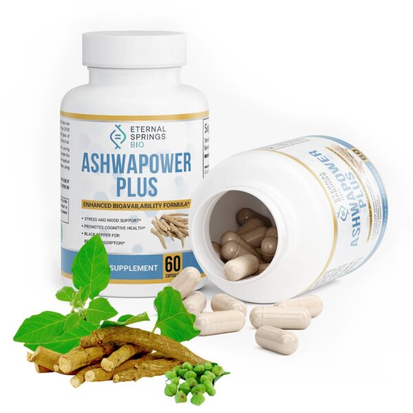 Frente de la botella AshwaPower Plus