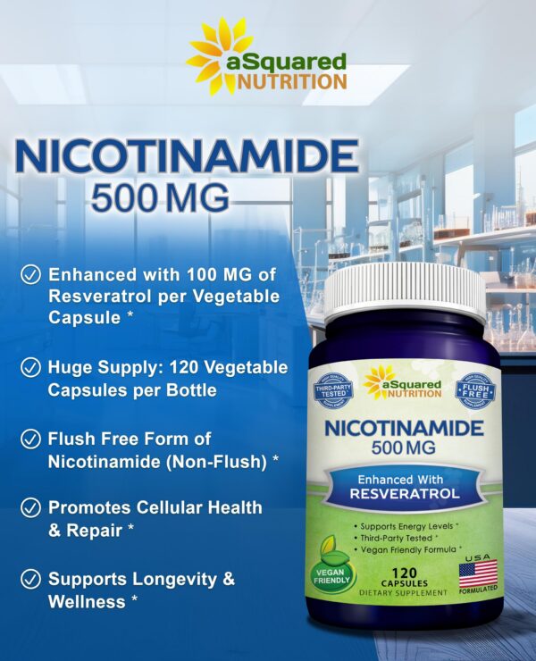 Version 1.0.0 Etiqueta frontal de aSquared Nicotinamide