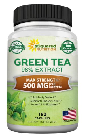aSquared Nutrition extracto de té verde 180 cápsulas antioxidante y energético