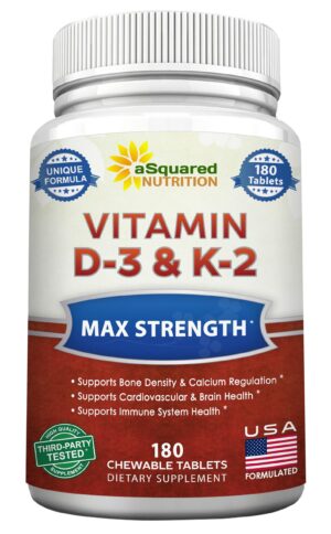 aSquared Nutrition Vitamina D3 y K2 tabletas masticables