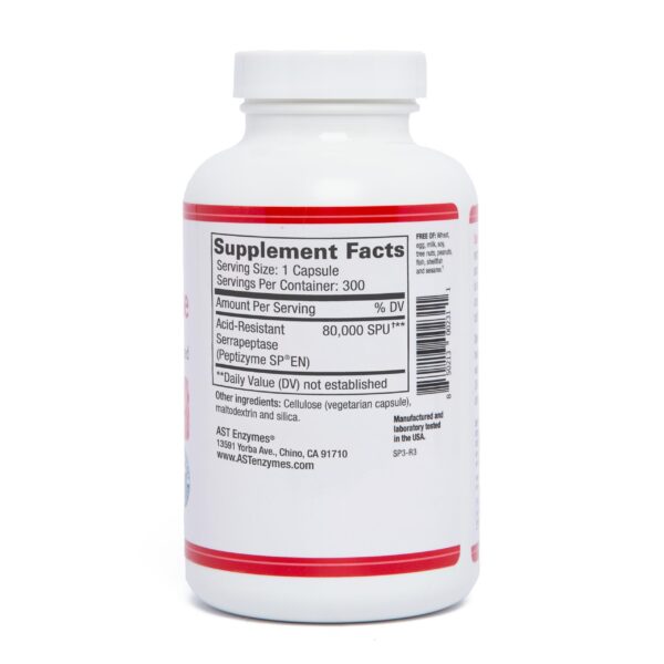 Detalle de etiqueta Serrapeptasa