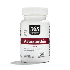 Astaxantina 12 mg cápsulas frente a etiqueta