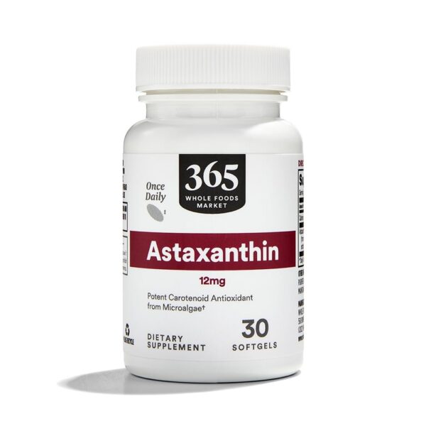 Astaxantina 12 mg cápsulas frente a etiqueta