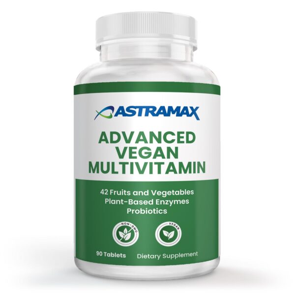 Version 1.0.0 Frente de la botella Astramax Advanced Vegan Multivitamin