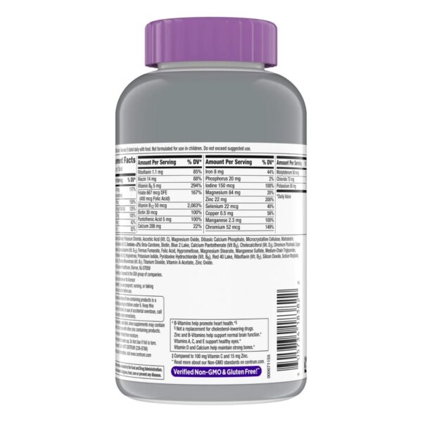 Etiqueta del multivitamínico ATICELLI sin gluten