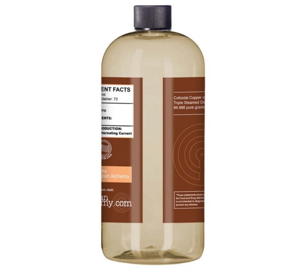 Detalle de etiqueta cobre coloidal Atlantean Alchemy