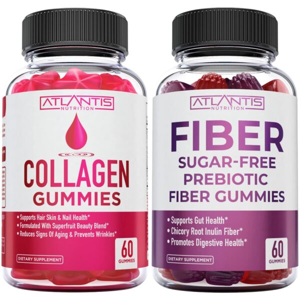 Paquete Atlantis Nutrition colágeno y fibra prebiótica 120 gomitas