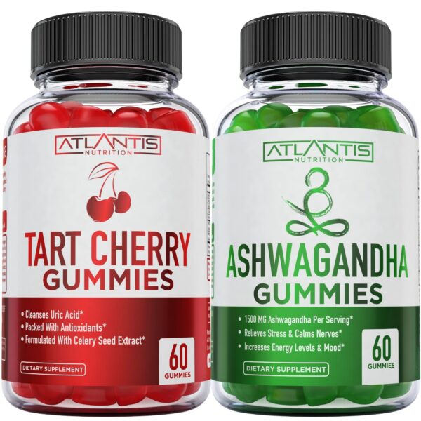 Paquete de gomitas Ashwagandha y Cereza Ácida Atlantis Nutrition