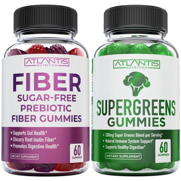 Version 1.0.0 Gomitas de fibra prebiótica sin azúcar para adultos Atlantis Nutrition