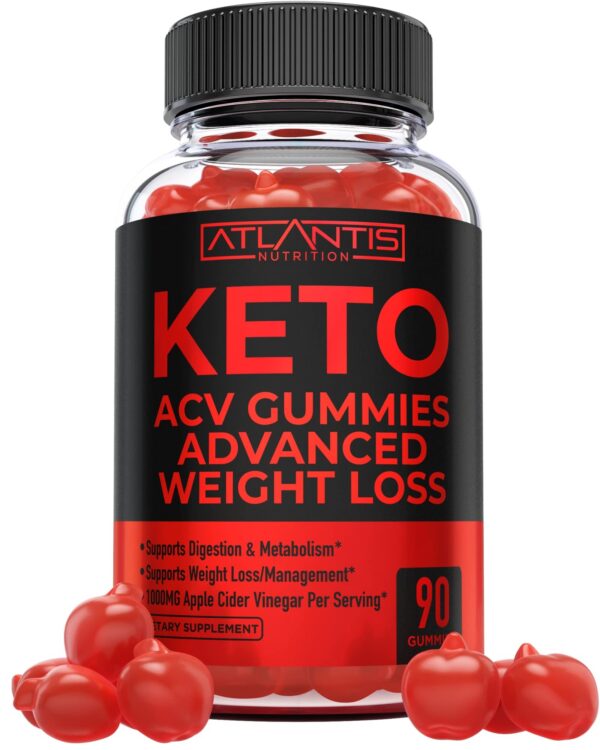 Atlantis Nutrition Keto ACV gomas pérdida peso sabor manzana 90 conteo