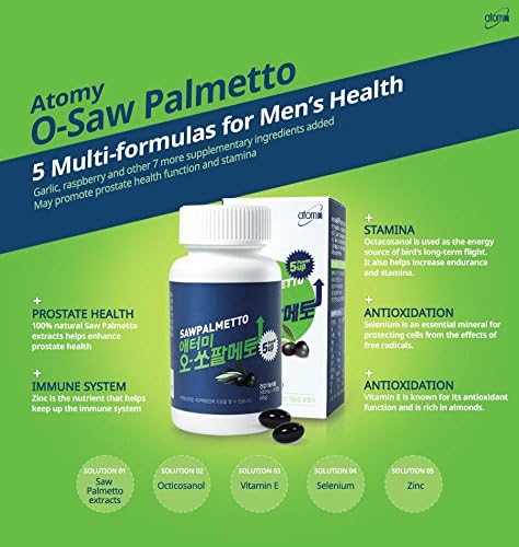 Atomy Saw Palmetto 90 cápsulas blandas para bienestar masculino