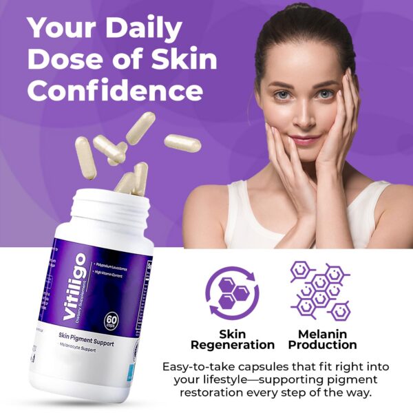 Etiqueta del frasco AURA VITAMINS Vitiligo cápsulas