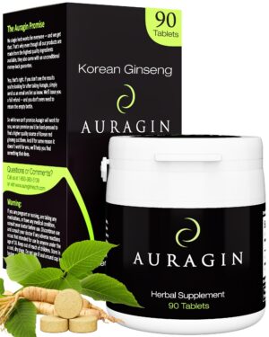 Auragin ginseng rojo coreano auténtico 6 años caja 90 tabletas