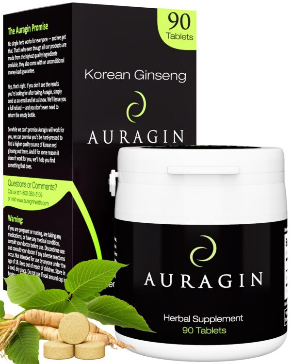 Auragin ginseng rojo coreano auténtico 6 años caja 90 tabletas