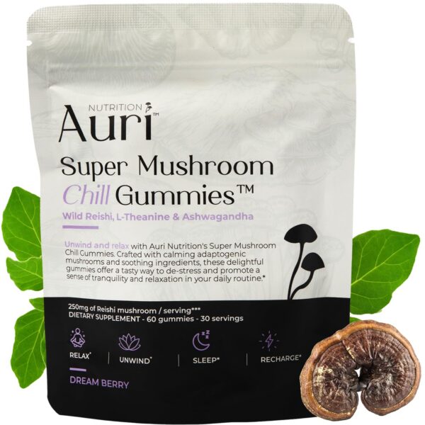 Auri Super Mushroom Chill gomitas calmantes naturales con reishi