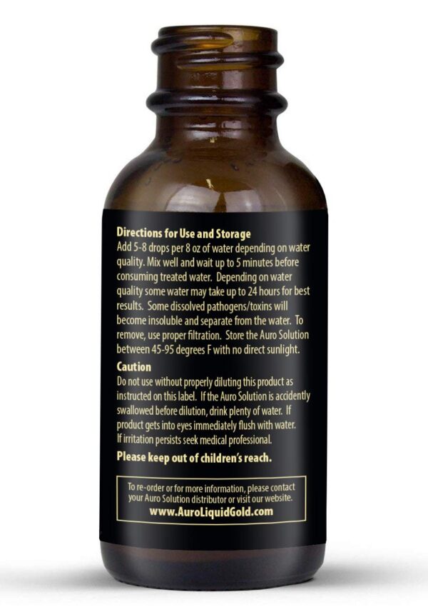 Etiqueta del producto Auro Gold Purifying Water Drops