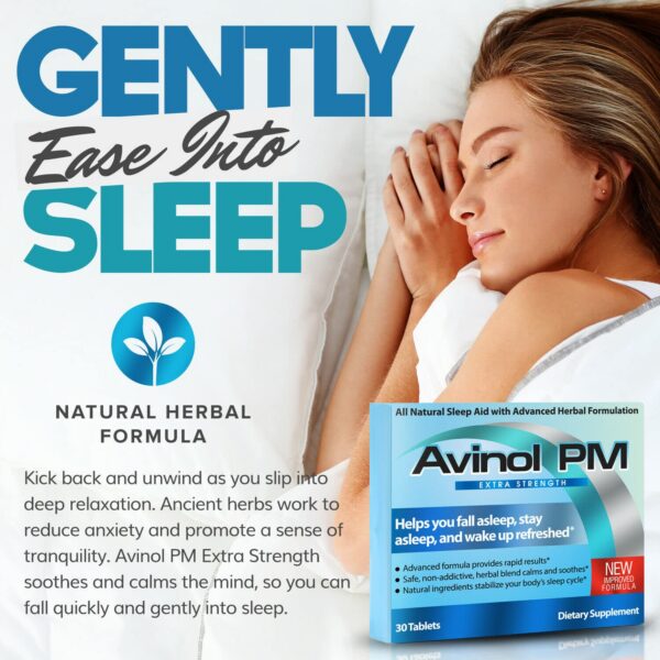 Avinol PM frasco tabletas suplemento para dormir fuerza extra