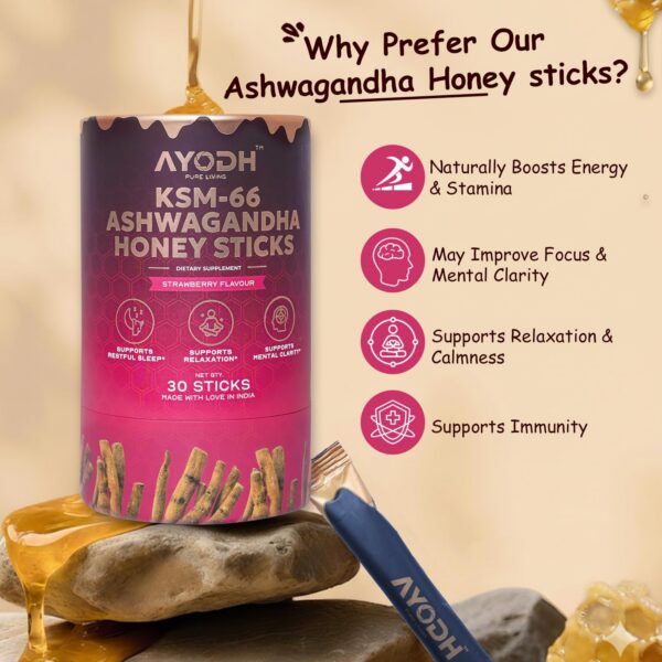 Empaque frontal de Ayodh Honey Sticks