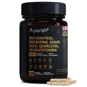 Version 1.0.0 Ayorish Resveratrol frasco y etiqueta frontal