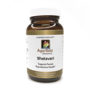 Version 1.0.0 AyurBest cápsulas de Shatavari 425mg orgánico paquete frontal