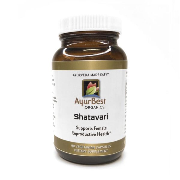 AyurBest cápsulas de Shatavari 425mg orgánico paquete frontal